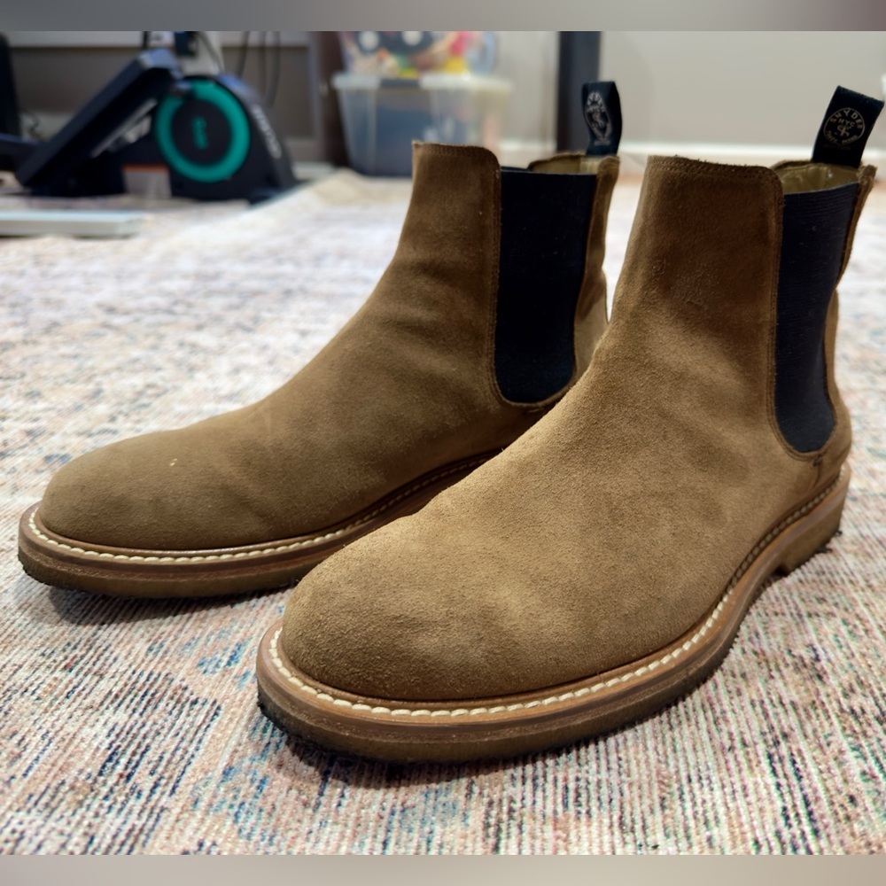 Todd Snyder Nomad Italian Suede Chelsea Boots, Snuff, 9.5